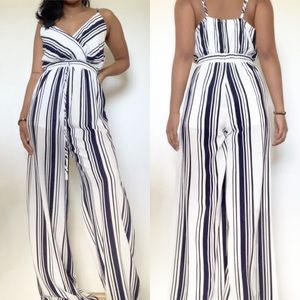 Striped Flowy Jumpsuit